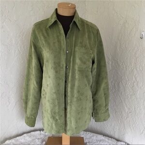 Apparenza long sleeve button down top Woman’s size Medium green medium w…